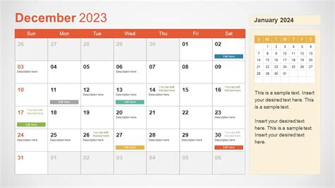 Google Slides Calendar Template 2023